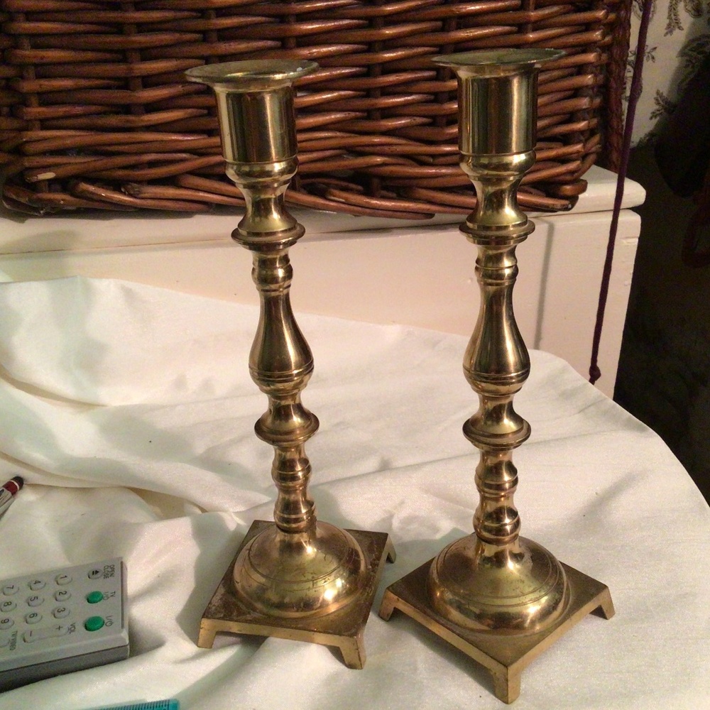 Sada’s brass candlesticks